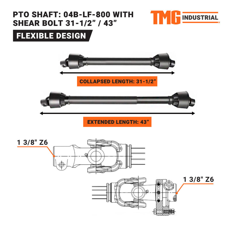 TMG Industrial 48’’ Tow-Behind 3-Point Hitch Finish Mower, 18-30 HP Compact Tractor, PTO Drive Shaft Included, TMG-TFN48