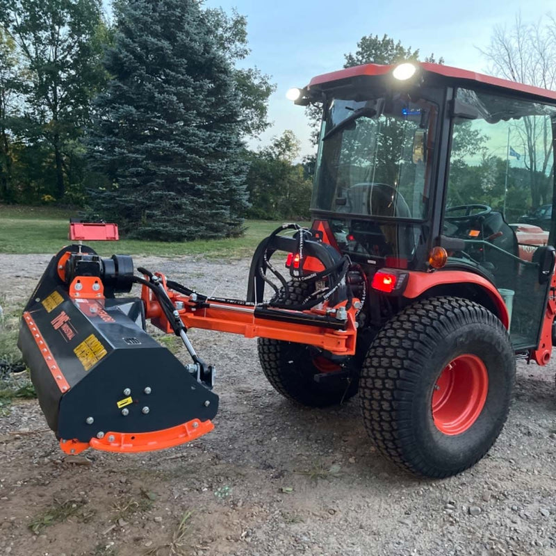 TMG Industrial 70” Offset Ditch Bank Flail Mower with 90° Tilt, 30-60 HP Tractor, 3-Point Hitch, PTO Drive Shaft, TMG-TFMO70