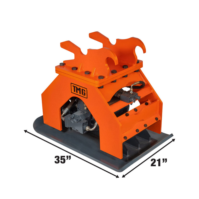 TMG Industrial 11,000-lb Hydraulic Plate Compactor, 4-7 Ton Excavator Weight, 39” Compact Capacity, TMG-ECP41