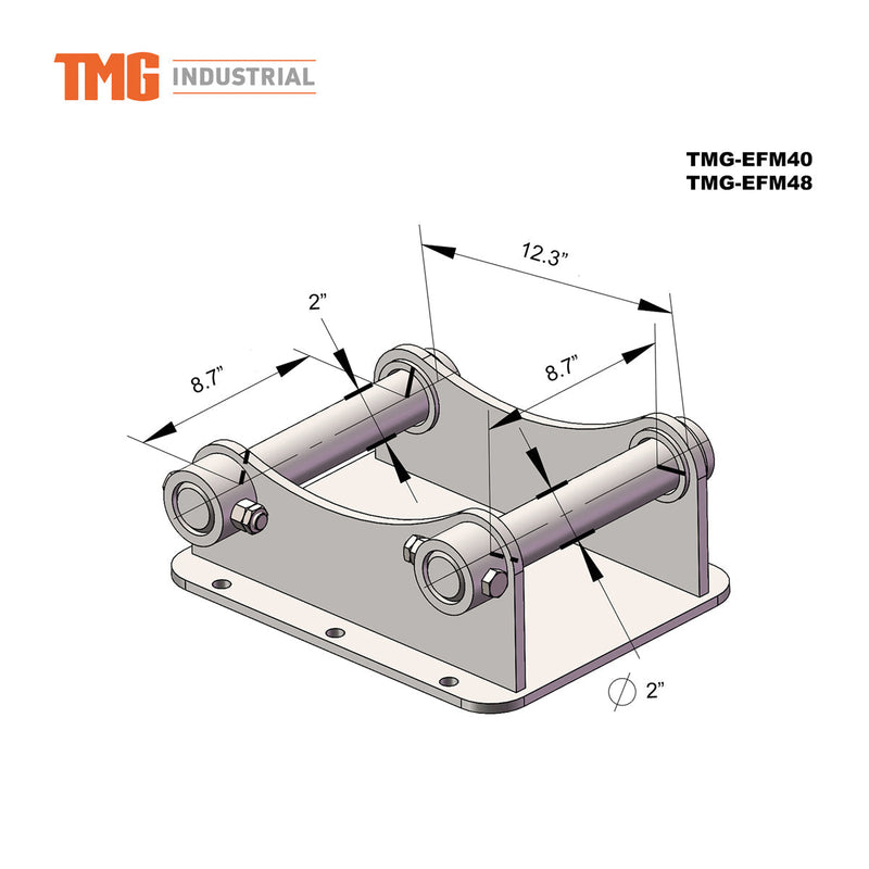 TMG Industrial 40" Excavator Brush Flail Mower, 6 to 8-ton Carrier, 16-21 GPM, TMG-EFM40