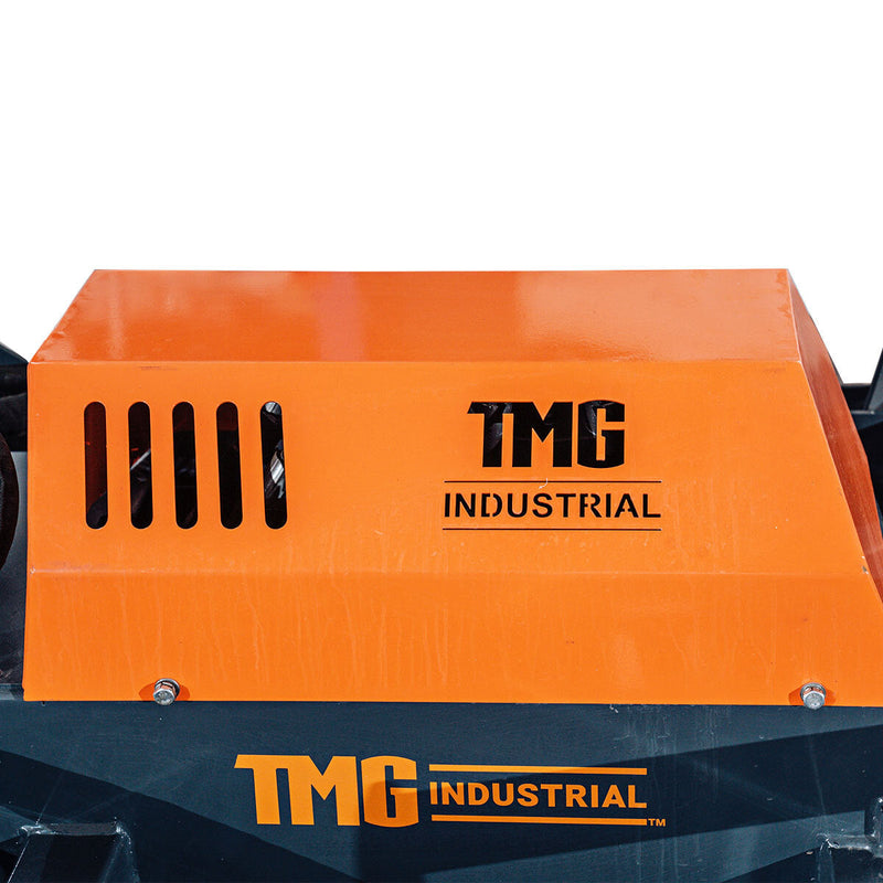 TMG Industrial 72” Extreme Heavy-Duty Skid Steer Brush Cutter, Open Front Push Bar, 27-35 GPM, Drop Down Profile Blades, TMG-SBC76