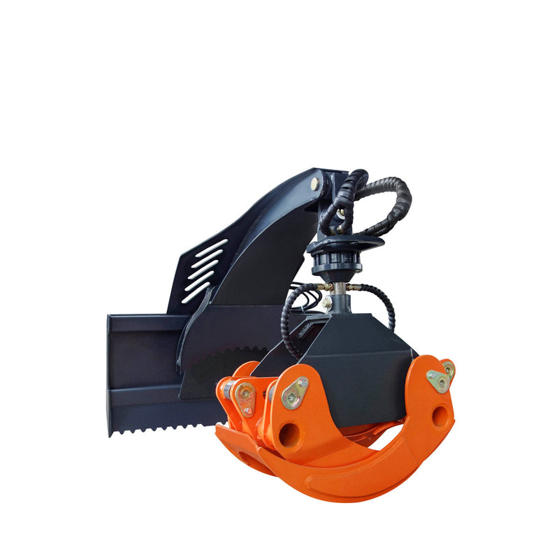 TMG Industrial 50" Skid Steer Rotary Log Grapple, 360° Rotation, 12V Solenoid Control Valve, 4500 LB Capacity, TMG-SLG49