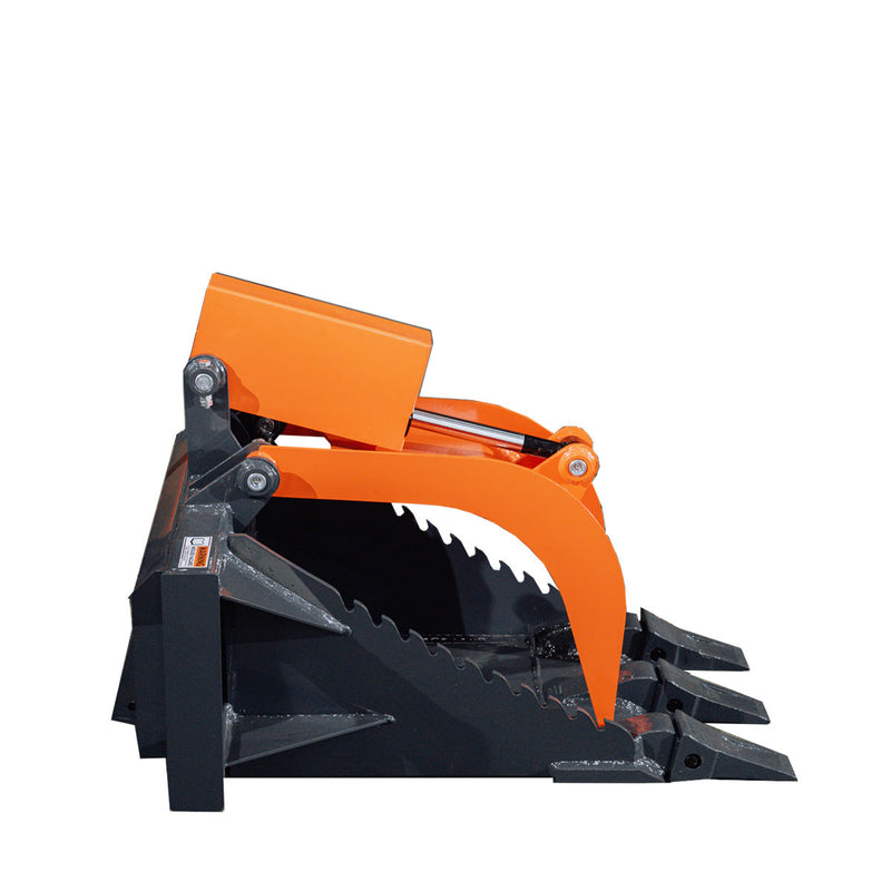 TMG Industrial Mini Skid Steer Stump Bucket Grapple, 2200-lb Grapple Capacity, Toro Style Mount Plate, TMG-SSG36