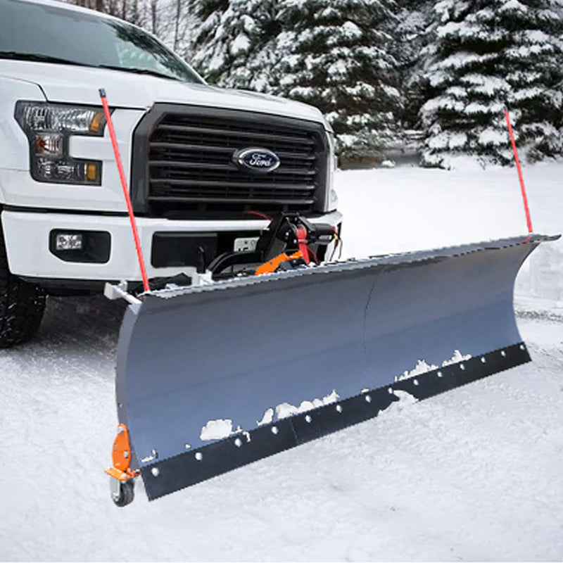 TMG Industrial 72” Truck/SUV Front Mount Snow Plow Pusher, Left and Right Angle, 2” Mount Receiver, Wireless Winch Control, TMG-TSP72